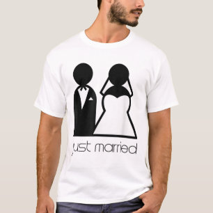 Newlywed, Matching Bride And Groom Just Married . T-Shirt