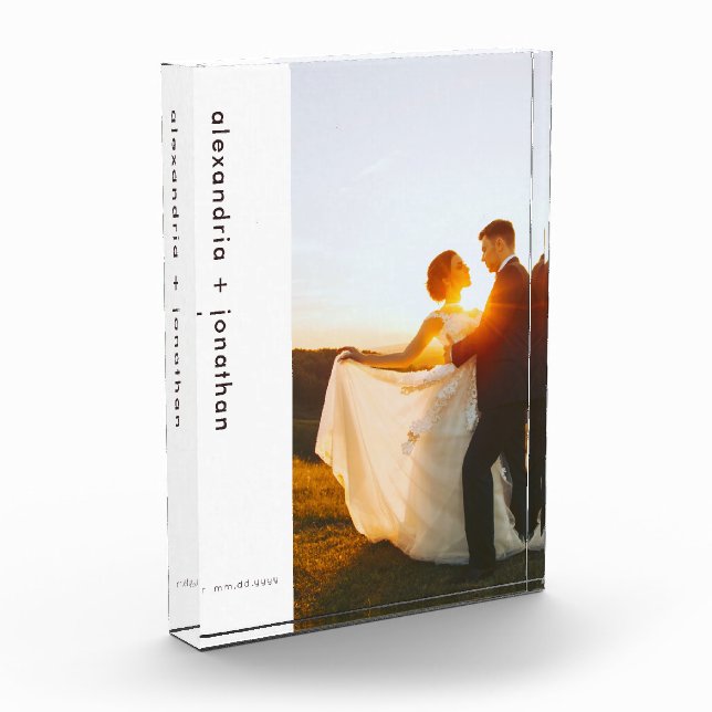 Newlywed Monogram Minimalist Modern Photo (Left)