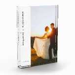 Newlywed Monogram Minimalist Modern Photo Block<br><div class="desc">With room for your favourite wedding photo, this photo display showcases your favourite image from your wedding along with your names and wedding date or custom text of your choice. The stylish minimalist white background colour can be changed by clicking customise further. Add your names, established date or text of...</div>