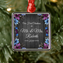 Newlywed Mr. & Mrs. First Christmas Rustic Flowers