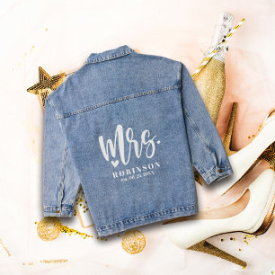 Newlywed Mrs. Wedding Bride Denim Jacket