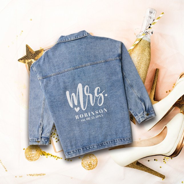 Newlywed Mrs. Wedding Bride Denim Jacket (Creator Uploaded)