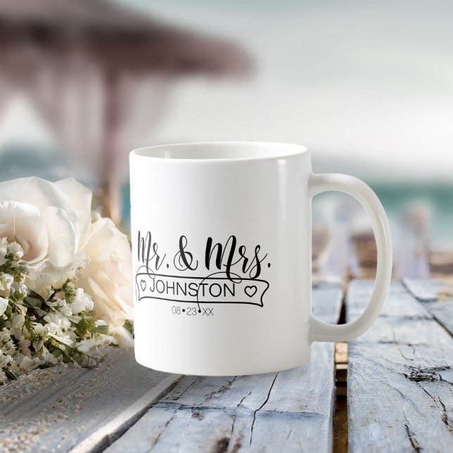 Newlywed Name Banner Mr & Mrs ID668 Coffee Mug (Creator Uploaded)