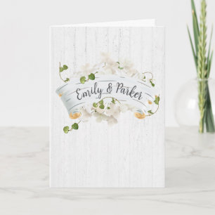 Newlywed Names On Birch Scroll With Ivy Card