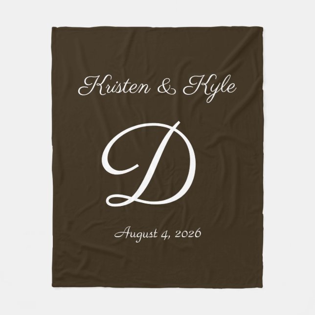 Newlywed or anniversary Fleece Blanket (Front)