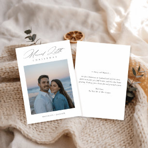 Newlywed Script Married Little Christmas Photo Holiday Card