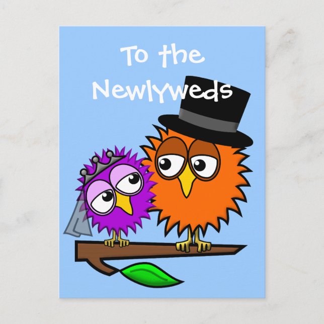 Newlywed Tweets Announcement Postcard (Front)