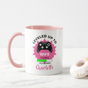 Newlywed Wife Gift Levelled Up Gamer Fun Mug