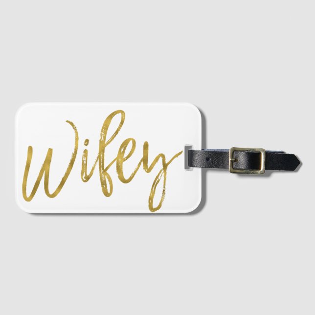 Newlywed Wifey Luggage Bag Tag (Front Horizontal)