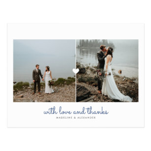 Newlyweds Diptych Thank You Postcard