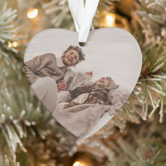 Newlyweds First Christmas Elegant Script Modern  Ornament (Tree)