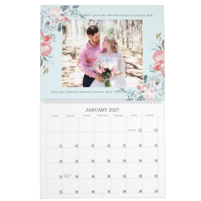 Newlyweds First Year | Wedding Photography Collage Calendar (Jan 2027)
