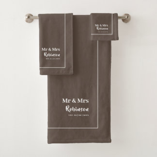 Newlyweds Mr & Mrs Personalised Bath Towel Set
