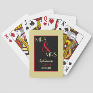 Newlyweds Mrs and Mrs Personalised Wedding Gift Playing Cards