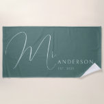 Newlyweds Name Personalised Honeymoon Beach Towel<br><div class="desc">Celebrate your love in style with this personalised beach towel for adults, featuring the newlyweds' names in an elegant, modern design. Perfect for a honeymoon beach trip, anniversary getaway, or romantic vacation, this soft and vibrant towel is a must-have for couples who love to travel together. Designed with a fresh...</div>