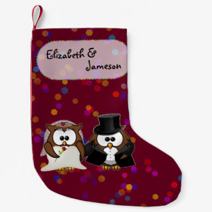newlyweds owls Christmas stocking