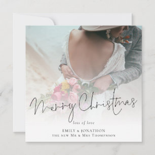 Newlyweds Photo Overlay Merry Christmas Card