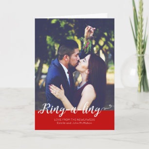Newlyweds Ring-e-ling First Christmas Holiday Card