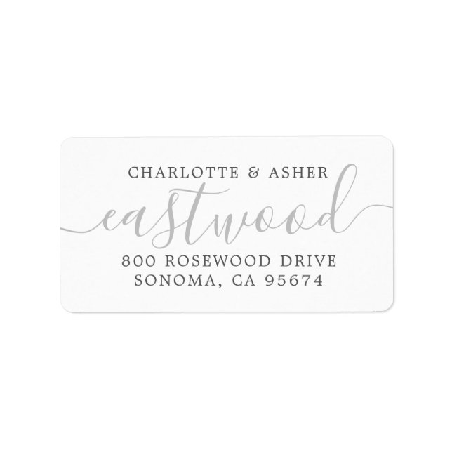 Newlyweds Script Name Return Address Label (Front)