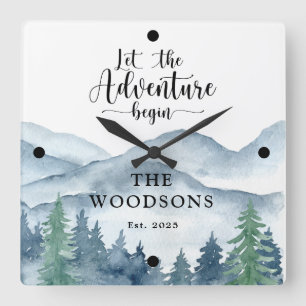 Newlyweds Wedding  Square Wall Clock