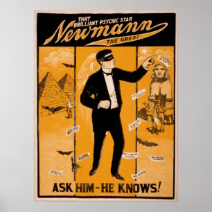 NEWMANN Magician Illusionist VAUDEVILLE Poster