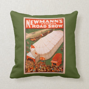 Newmann's Famous Magic Road Tent Show Poster Cushion