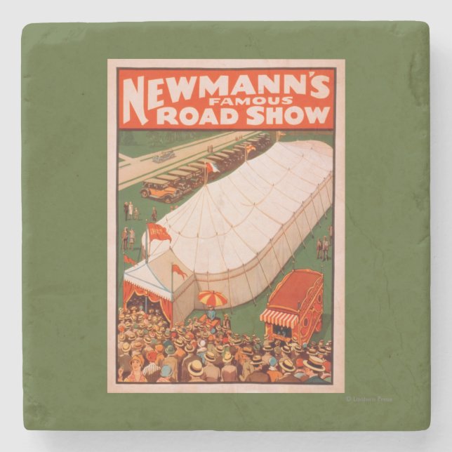 Newmann's Famous Magic Road Tent Show Poster Stone Coaster (Front)