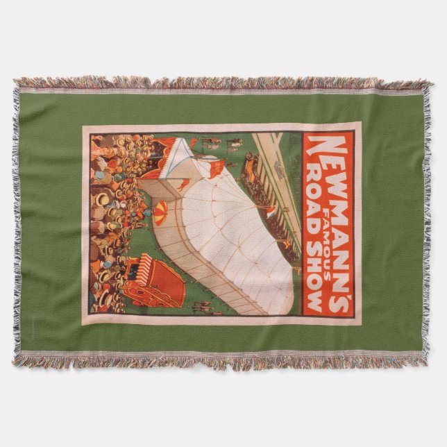 Newmann's Famous Magic Road Tent Show Poster Throw Blanket (Front)