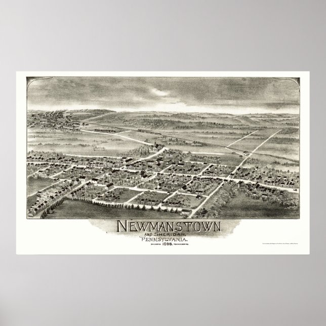 Newmanstown & Sheridan, PA Panoramic Map - 1898 Poster (Front)