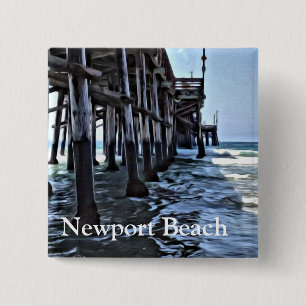 Newport Beach - 2 Inch Square Button