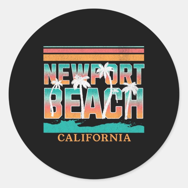Newport Beach _3  Classic Round Sticker (Front)