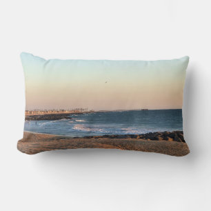Newport Beach at Sunset, California Lumbar Cushion