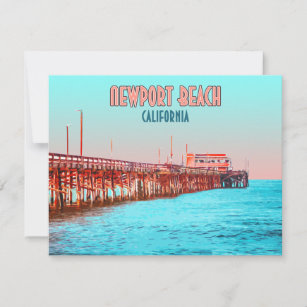 Newport Beach California Balboa Pier Flat Card