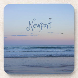 Newport Beach California Ocean Sunrise Blue Coaster