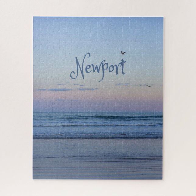 Newport Beach California Ocean Sunrise Blue Jigsaw Puzzle (Vertical)