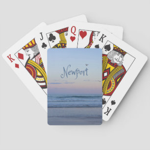 Newport Beach California Ocean Sunrise Blue Playing Cards