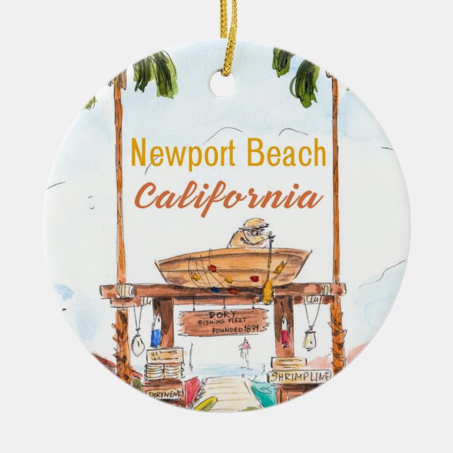 Newport Beach California Ornament (Front)