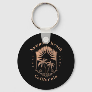 Newport Beach California Retro Surfer Vintage Beac Key Ring