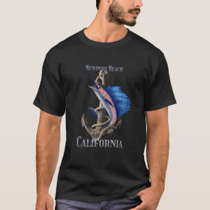 Newport Beach California Swordfish Marlin Ocean Fi T-Shirt