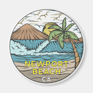 Newport Beach California Vintage Magnet