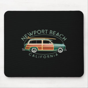 Newport Beach California Vintage Surfing  Mouse Pad