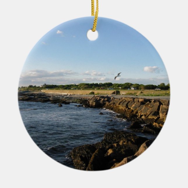 Newport Beach Ceramic Tree Decoration (Front)