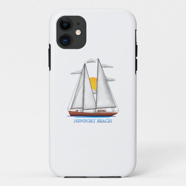 Newport Beach Coastal Nautical Sailing Sailor Case-Mate iPhone Case (Back)