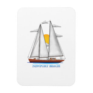 Newport Beach Coastal Nautical Sailing Sailor Magnet
