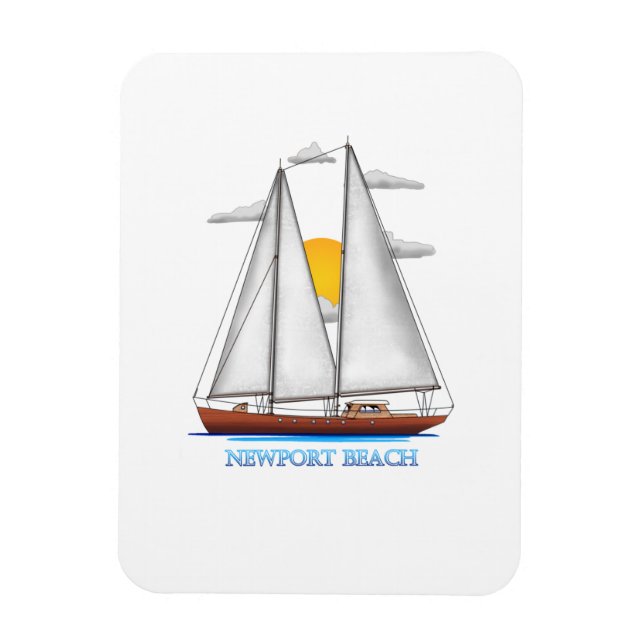 Newport Beach Coastal Nautical Sailing Sailor Magnet (Vertical)