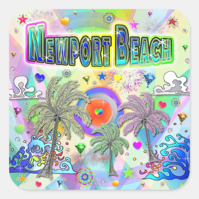 Newport Beach Deep Dream Sticker (Front)