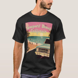 Newport Beach Retro Beach Vacation Souvenir Califo T-Shirt