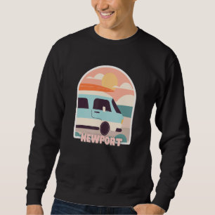 Newport Beach Retro Pastel Colours Sun & Surfing V Sweatshirt