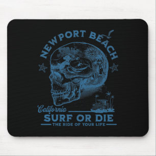 Newport Beach Surfing Girl Pacific Ocean Surf Boar Mouse Pad