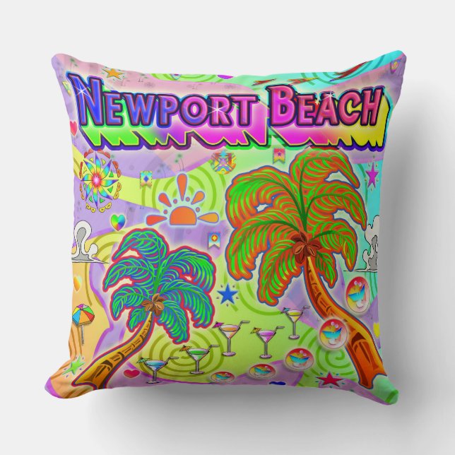 Newport Beach Vacation Target Pillow (Front)